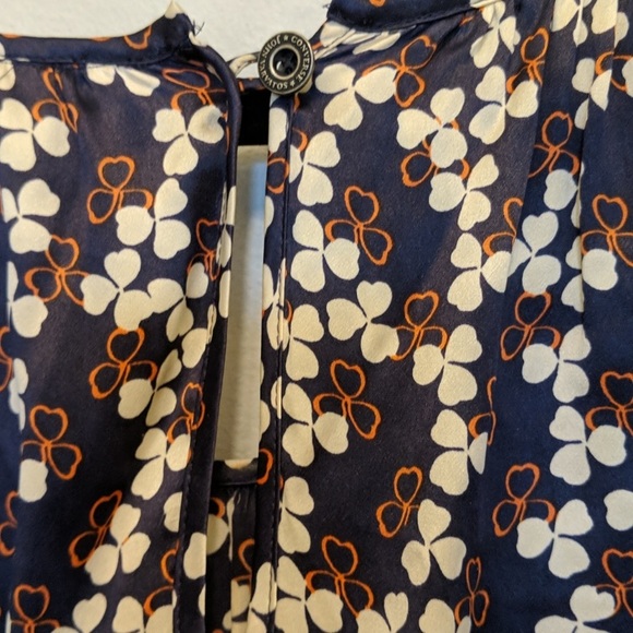 Converse John Varvatos Blue Silk Short Sleeve Dress - Picture 3 of 10